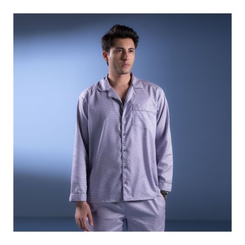 Basix Men's Yarn Dyed Cotton 2-Pack Loungewear Set, Grey & White, Small, LW-813