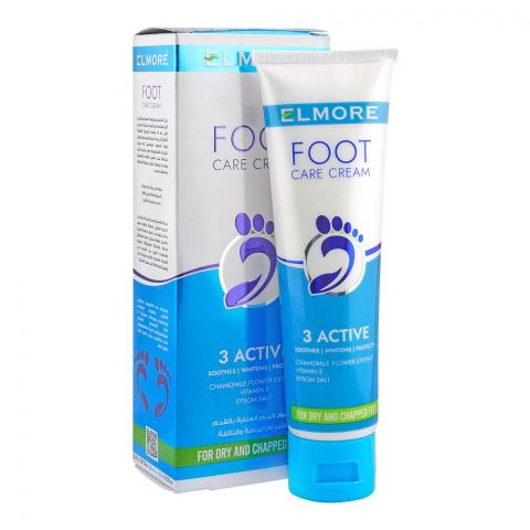 Elmore 3 Active Ultimate Foot Care Cream, For Dry & Chapped Feet, 80g