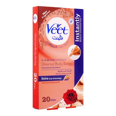 Veet Oriental Rose & Almond Oil Body Strips 20+2-Pack (Imported)