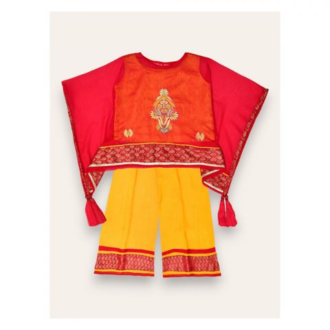 IXAMPLE Girls 3-Piece Festive Dress, Yellow & Red, IXGET 79021