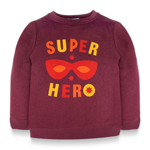IXAMPLE Boys Super Hero Sweatshirt, Maroon, IXWBSS 650131
