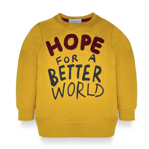 IXAMPLE Boys Hope Embroidered Sweatshirt, Mustard, IXWBSS 650151