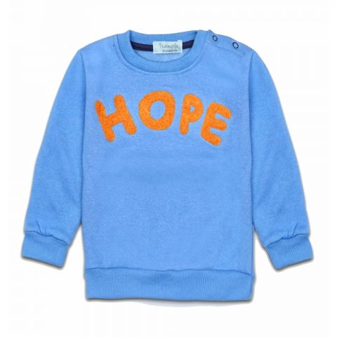IXAMPLE Unisex Blue Hope Embroidered Sweatshirt, Blue, IXWBSS 650212