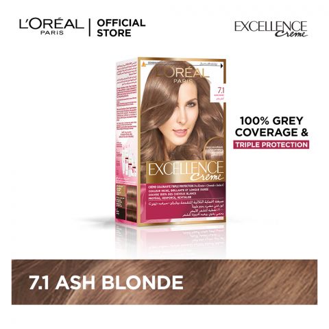 L'Oreal Paris Excellence Creme Hair Colour, Ash Blond 7.1