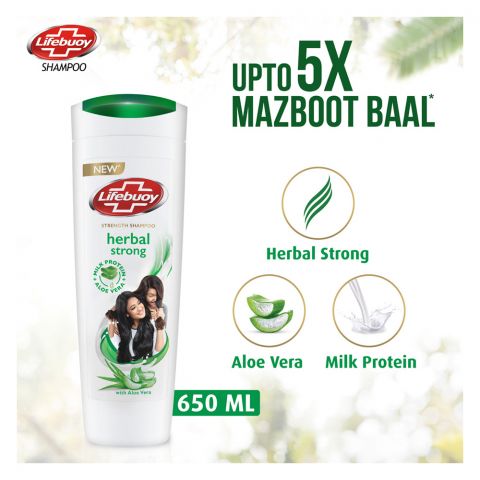 Lifebuoy Herbal Strong Milk Protein + Aloe Vera Strength Shampoo, 650ml