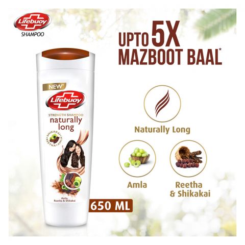 Lifebuoy Naturally Long Amla Reetha & Shikakai Strength Shampoo, 650ml