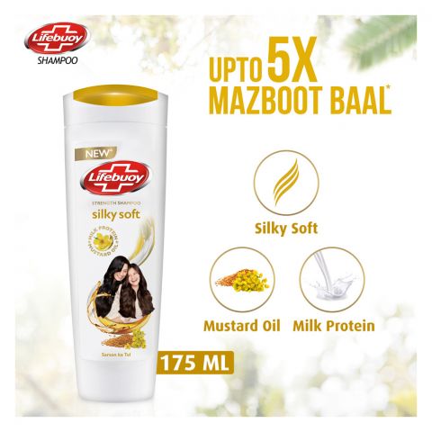 Lifebuoy Silky Soft Milk Protein + Mustard Oil Strength Shampoo, 175ml