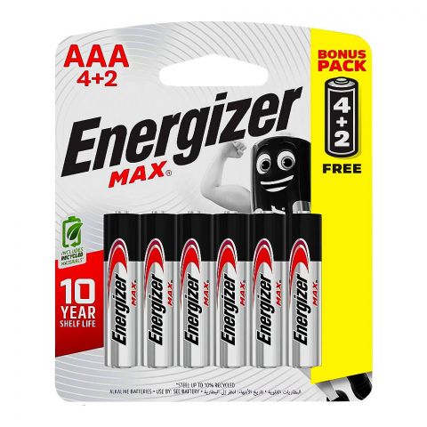Energizer Max AAA Batteries 4-Pack BP-6