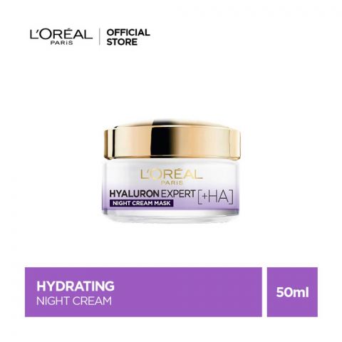 L'Oreal Paris Hyaluron Expert Replumping Moisturizing Care Night Cream Mask, 50ml