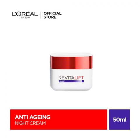 L'Oreal Paris Revitalift Moisturizing Night Cream, Anti-Wrinkle Cream, Intense Action, 50ml