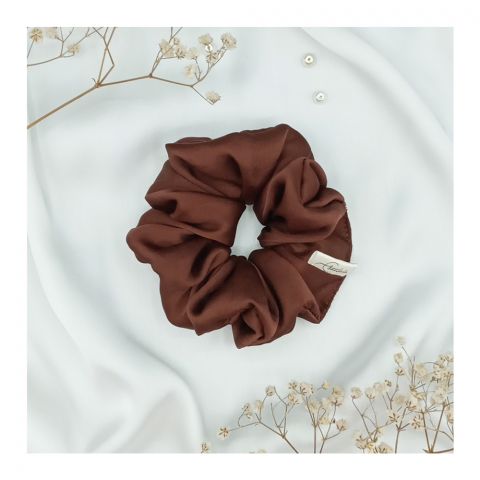Sandeela Silk/Chiffon Classic Scrunchies Dark Brown, M03-02-1002