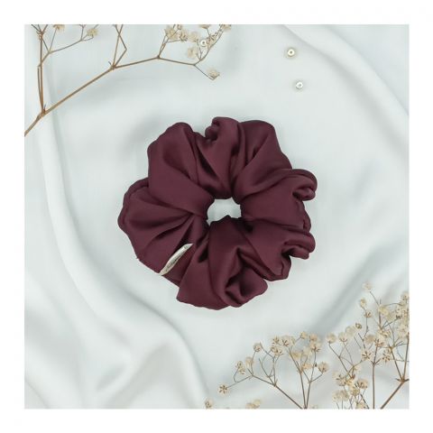 Sandeela Silk/Chiffon Classic Scrunchies Dark Purple, M03-02-1049