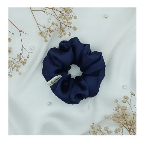 Sandeela Silk/Chiffon Classic Scrunchies Navy Blue, M03-02-1052