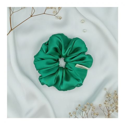 Sandeela Silk/Chiffon Classic Scrunchies Emerald Green, M03-02-1105