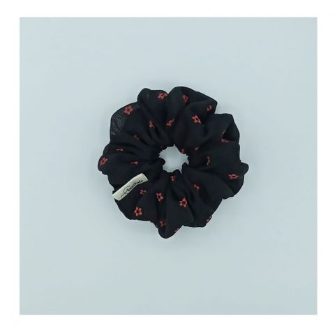 Sandeela Silk/Chiffon Classic Scrunchies Black, M03-02-1108