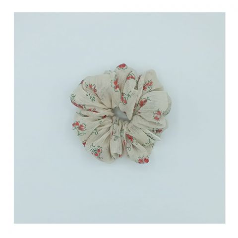 Sandeela Silk/Chiffon Classic Scrunchies White, M03-02-1109