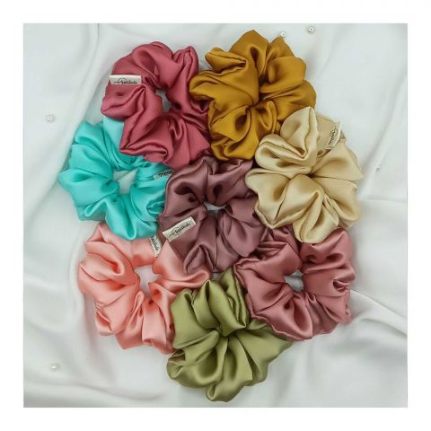 Sandeela Silk/Chiffon Classic Scrunchies, All Pastels, 8-Pack, M03-02-8003