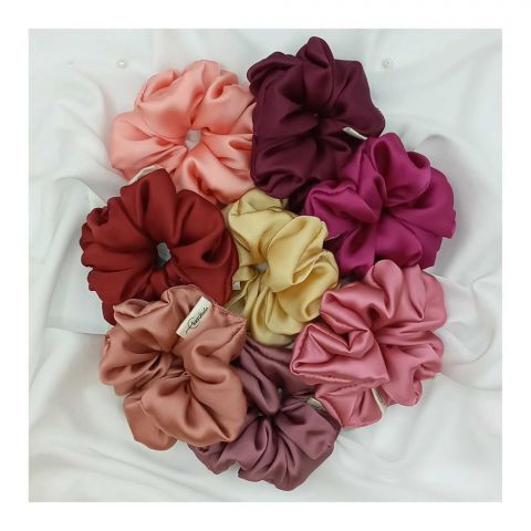 Sandeela Silk/Chiffon Classic Scrunchies, All Shades Of Pink, 8-Pack, M03-02-8009