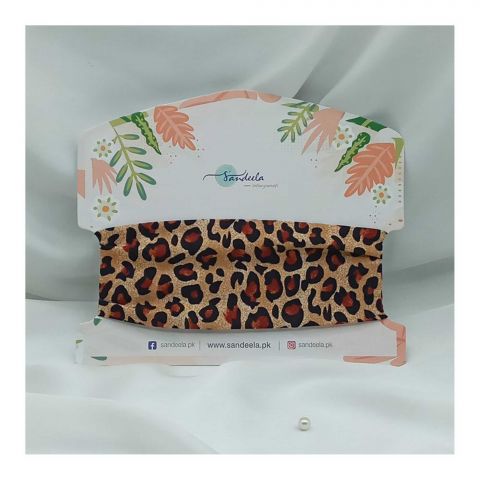 Sandeela Basic Cotton/Linen Headband, Cheetah Print, M12-01-1007