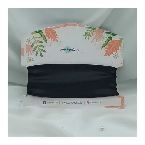 Sandeela Basic Silk/Chiffon Headband, Black, M12-02-1024