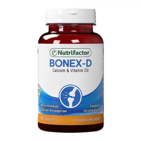 Nutrifactor Bonex-D Calcium + Vitamin D3 Bones Health Food Supplement, 60 Tablets