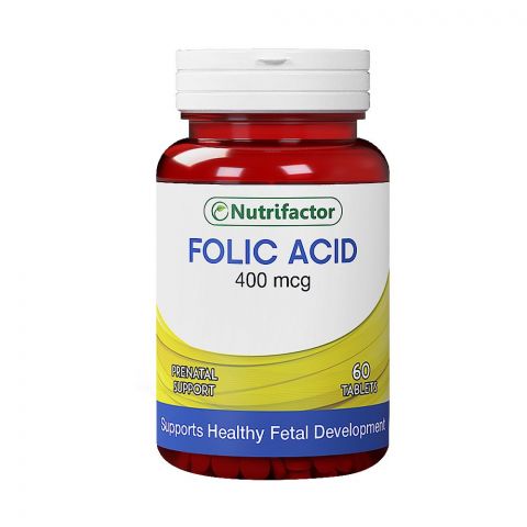 Nutrifactor Folic Acid 400mcg Food Supplement, 60 Tablets