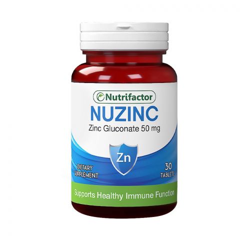 Nutrifactor Nuzinc Zinc Gluconate 50mg Food Supplement, 30 Tablets