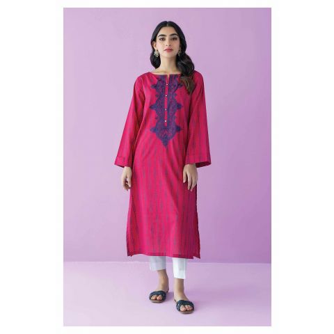Unstitched 1 Piece Embroidered Lawn Shirt, Red, 54795