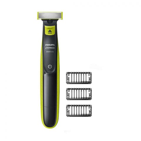 Philips Norelco OneBlade, Hybrid Electric Trimmer and Shaver, 3 Stubble Combs, QP2520/70