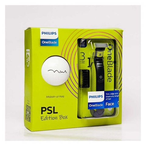 Philips OneBlade, 3 Stubble Combs Trimmer, PSL Edition Box With Ball Autographed by Misbah ul Haq, QP2520/20 
