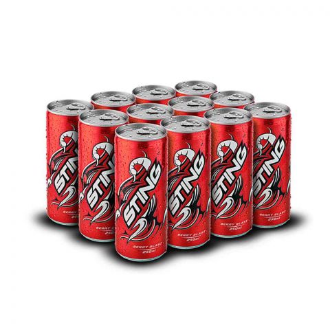 Sting Berry Blast Energy Drink 250ml, 12 Pieces