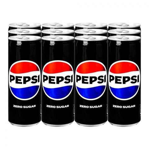 Pepsi Zero Sugar Can, 250ml, 12-Pieces