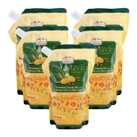 Canolive Premium Canola and Sunflower Oil, 1 Liter Each, 5-Pack