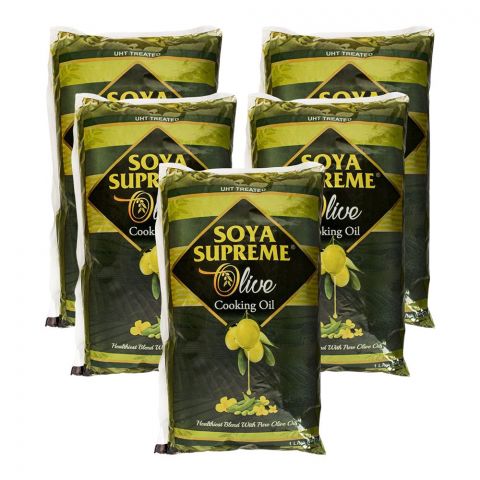 Soya Supreme Olive Cooking Oil, 1 Liter Each, 5-Pack