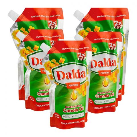 Dalda Canola Oil, 1 Liter Each, 5-Pack