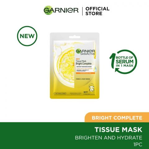 Garnier Skin Naturals Light Complete Mencerahkan Lemon Serum Mask, 28g