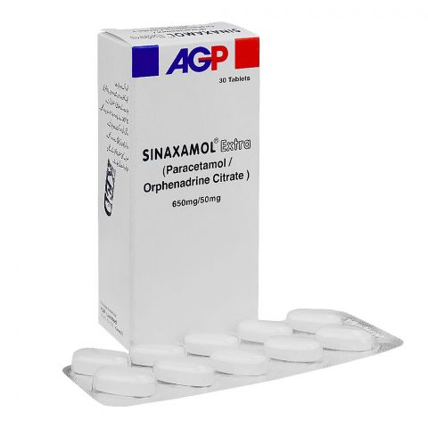 AGP Pharma Sinaxamol Extra Tablet, 650mg/50mg, 30-Pack