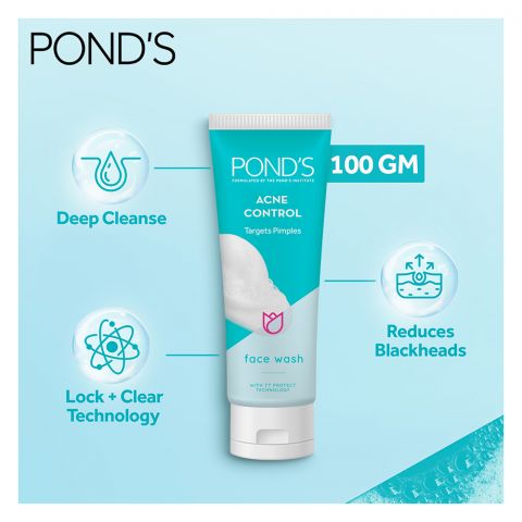 Pond's Acne Control Targets Pimples Face Wash, 100g