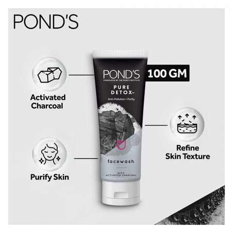 Pond's Pure Detox Anti-Pollution-Purity Face Wash, 100g