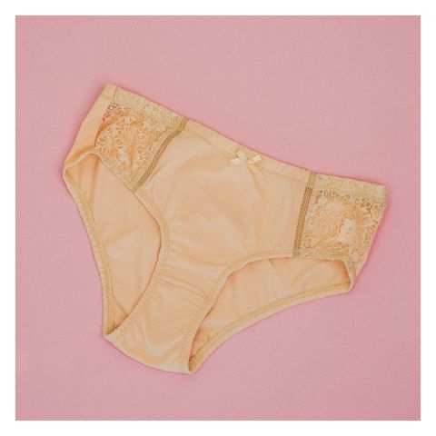 Poppy Everyday Essentials Brief Soft Cotton Panty With Side Panel Lace, Prevents Irritation & Rashes, Skin, 03 Brief