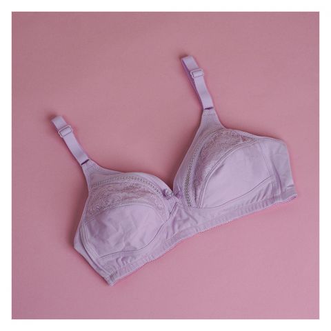 Poppy Everyday Essentials Non-Padded, Wireless Cotton Bra, Versatile & Suitable For Various Occasions, Lilac, 03 Bra
