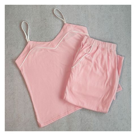 Poppy Pajama Set, Camisole & Shorts, Lightweight Cotton Sleepwear For Women, Ideal For Summer, Pink, 139