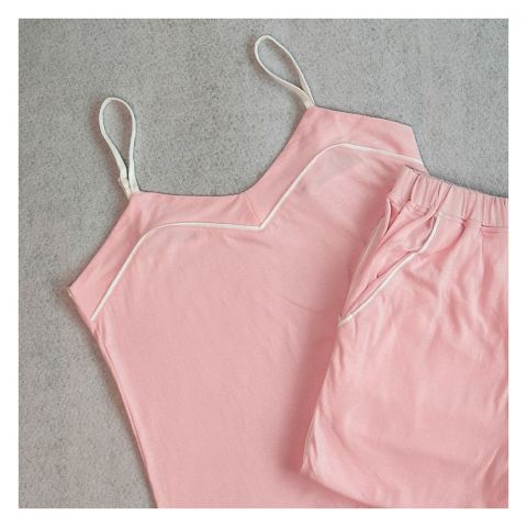 Poppy Camisole & Shorts, Lightweight Cotton Sleepwear For Women, Ideal For Summer, Pink, 139