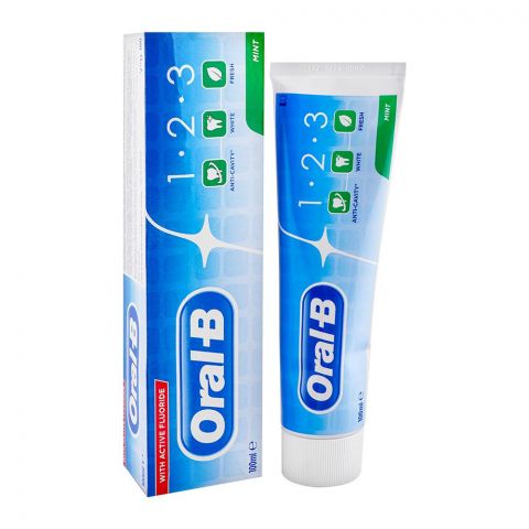 Oral-B 1.2.3 Active Fluoride Mint Toothpaste, 100ml