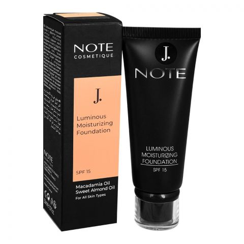 J. Note Luminous Moisturizing Foundation, 101 Bisque, SPF 15, For Dry Skin