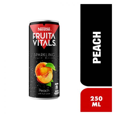 Nestle Fruita Vitals Sparkling Peach Juice, Can, 250ml