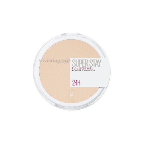 Maybelline Superstay Fit Me 24h Full Coverage Powder Foundation, Ivory, 115