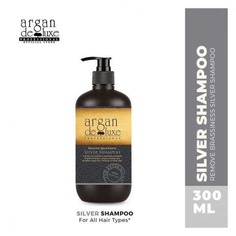 Argan De Luxe Remove Brassiness Silver Shampoo, Strengthens Fragile Hair, 300ml