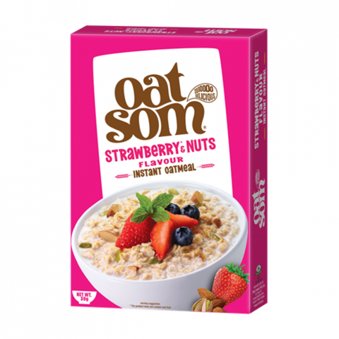 Shan Oat Som Instant Oatmeal Strawberry & Nuts, 39g