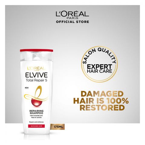 L'Oreal Paris Total Repair 5 Repairing Shampoo, For Damaged Hair, 175ml